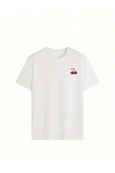 Touz Moda Tricou oversize unisex cu imprimeu Cherry față și spate