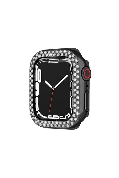 REDz Accessories Splendid Case For Apple Watch 4/5/6/7/8, Rhinestones, Black - Apple Watch 4/5/6/se 44mm