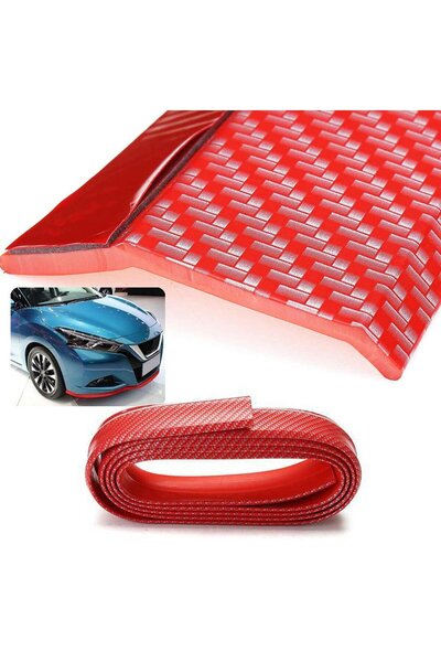 Car19 Samuraı Ön Tampon Lipi Karbon Kırmızı Tampon Koruma Ez Lip Samurai