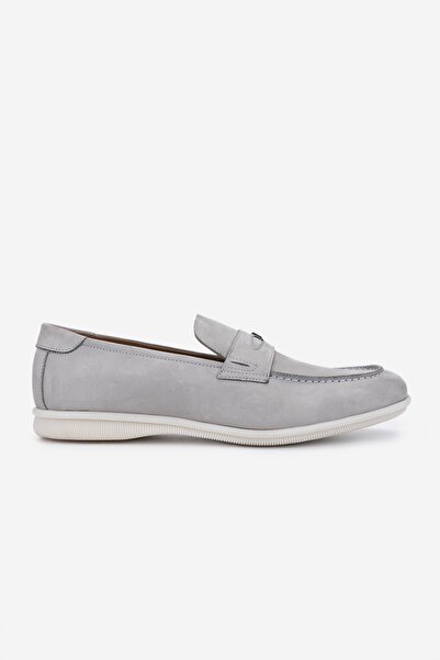 Valmenti Men's Genuine Leather Gray Nubuck Loafer Shoes