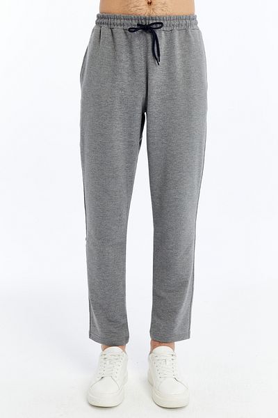 AXXEL Men's Gray Classic Leg Back Pocket Zippered Tracksuit Bottom-P340