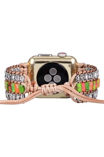 REDz Accessories Rustic Handmade Strap For Apple Watch, Vintage Design, Multicolor - 44/45/46/49 Mm