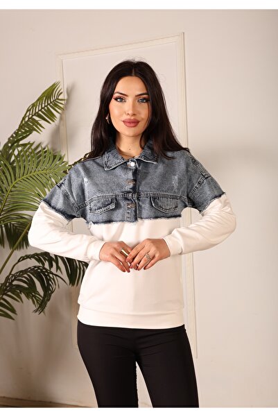 KOT DETAYLI SWEATSHİRT