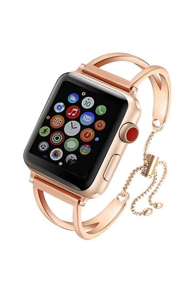 REDz Accessories Strap For Apple Watch, Fashion, Stainless Steel, Ladies, Rose Gold - 44/45/46/49 Mm