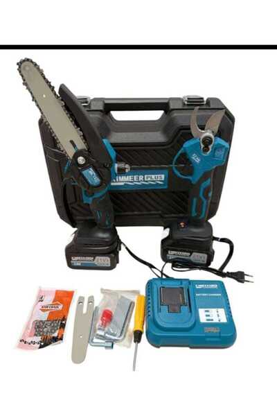 bozyel kmmr testere ve budama makası şarzlı set-2 li set 2 akülü şarjlı budam...