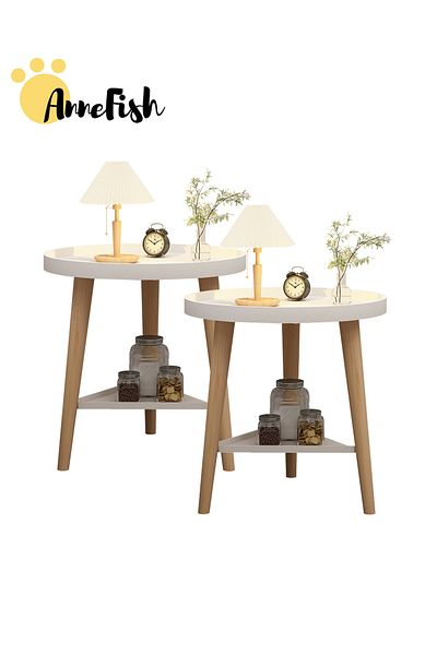 AnneFish Simple Double-layer Large-capacity Storage Bedside Coffee Table For Home End Table