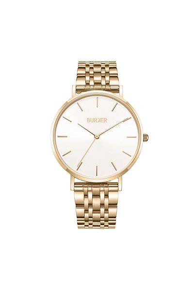 Burker Damenuhr Ruby Gold Weiß