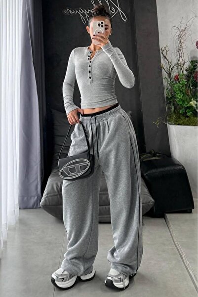 DEEFWEAR Pletené kalhoty Y2k Stripe Detail Tepláky