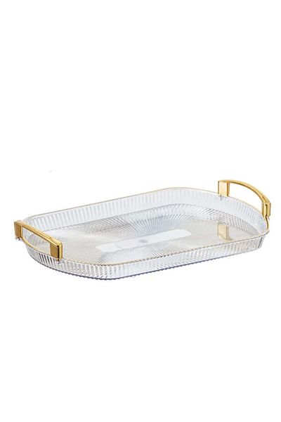 PUFO Tavă decorativă elegantă pentru servirea aperitivelor, prăjiturilor, fructelor, cu mânere rotunde, 35 cm