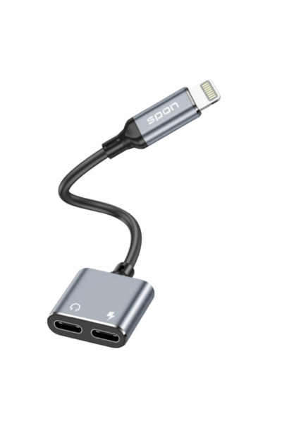 Spon Dual Port Headphone and Charger Adapter for iPhone - SPON