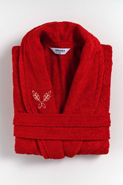 Minteks Women's L Size Şalyaka Bathrobe Patehpaisley Ketchup - Minteks Home