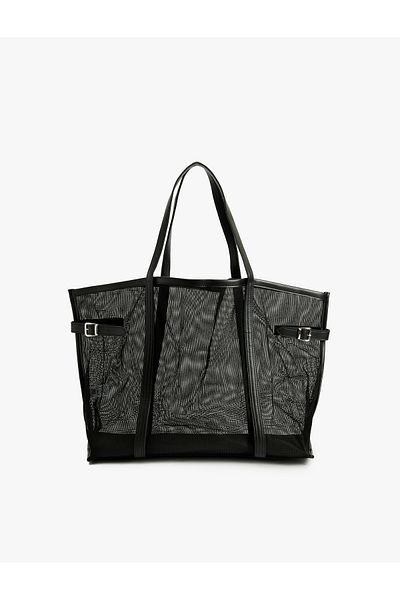Koton Mesh Tote Bag with Handle and Metal Buckle