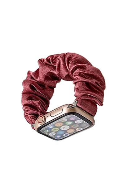 REDz Accessories Scrunchie Bracelet, Elastic, Compatible With Apple Watch, Fashion, Textile, Burgundy - 38/40/41 Mm