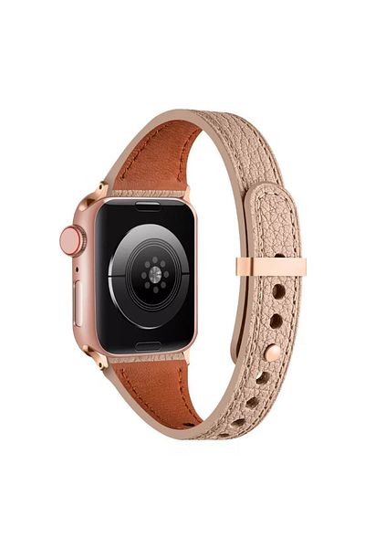REDz Accessories Curea Eternal Ultra-Subțire, pentru Apple Watch, efect de piele, reglabilă, crem - 38/40/41 mm