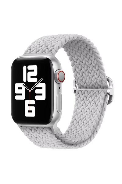 REDz Accessories Solo Loop Strap, Elastic, Apple Watch, Adjustable, Knitted Look, Textile, Gray - 38/40/41 Mm