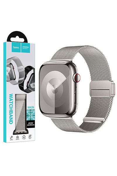 REDz Accessories Curea Hoco WA26, pentru Apple Watch, material metalic, cataramă magnetică, Starlight - 44/45/46/49 mm