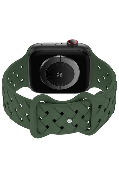 REDz Accessories Twisted Loop Strap For Apple Watch, Silicone, Adjustable, Sport, Green - 44/45/46/49 Mm
