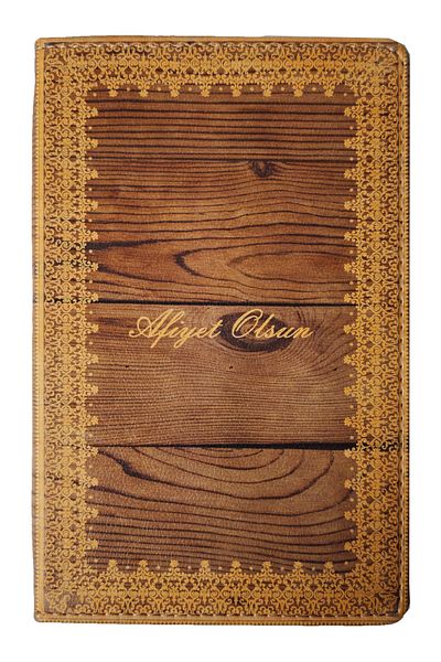 ankara menü Leather Chest Account Mat 14X21 cm (Budaklı- Bon Appetit) |   Durable - for Restaurant & Cafe