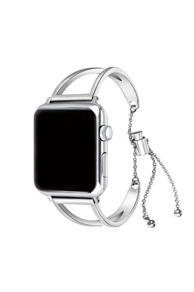 REDz Accessories Curea pentru Apple Watch, Fashion, oțel inoxidabil, damă, argintie - 38/40/41 mm