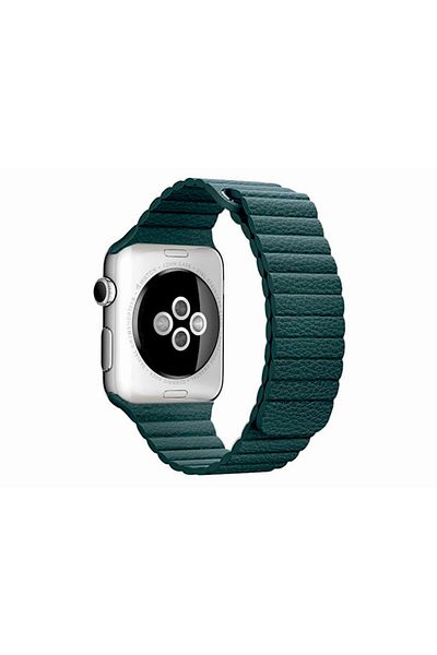 REDz Accessories Leather Strap, Compatible With Apple Watch, Leather Loop, Green - 44/45/46/49 Mm