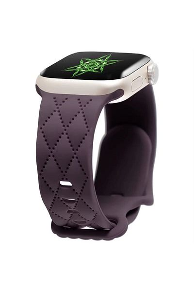 REDz Accessories Diamond Strap, Butterfly Buckle, For Apple Watch, Adjustable, Silicone, Purple - 38/40/41 mm