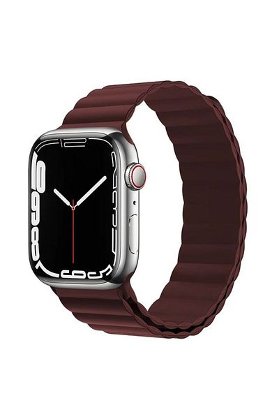 REDz Accessories Magnetic Silicone Strap For Apple Watch, Silicone Loop, Burgundy - 38/40/41 Mm