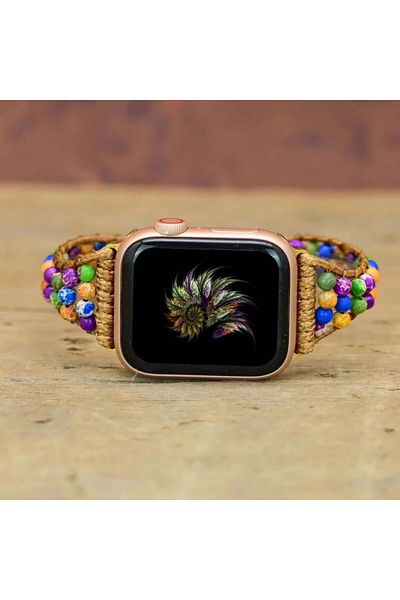 REDz Accessories Bohemia Vintage Strap For Apple Watch, Handmade, Decorative Pendant, Multicolor - 44/45/46/49 Mm