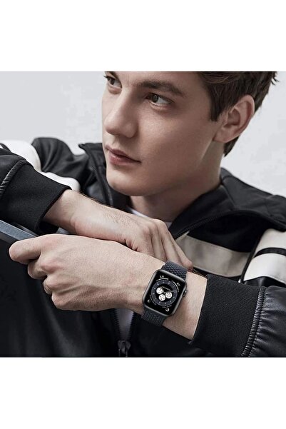 REDz Accessories Solo Loop Strap, Compatible with Apple Watch, Elastic, Petrol Grey - 44/45/46/49 mm, Small