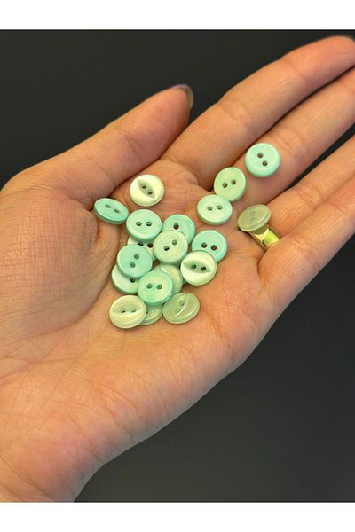 Gönülden Tasarım 20 Pcs 1 cm Nil Green Button Set