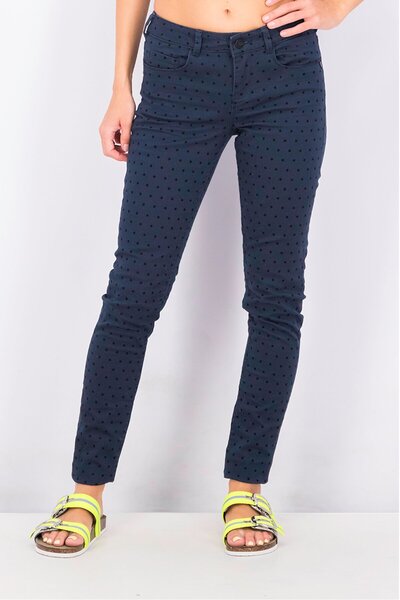 Scotch & Soda Women Skinny Fit Stretchable Printed Jeans, Navy
