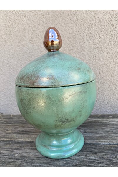 Gesto seramik Dekoratif Kapaklı Seramik Küp