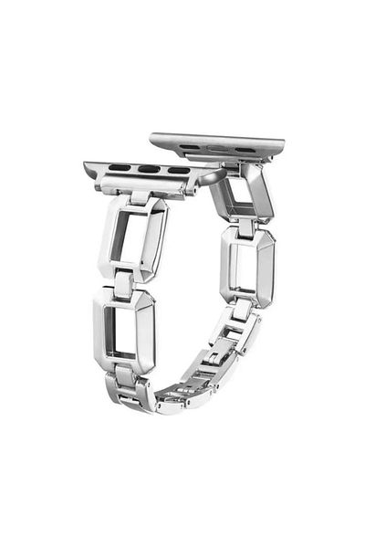 REDz Accessories Curea Premium Link pentru Apple Watch, zale metalice, fashion, argintie - 38/40/41 mm