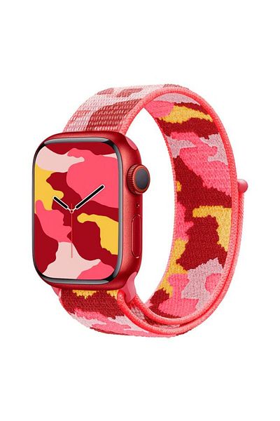 REDz Accessories Sport Strap, Compatible with Apple Watch, Nylon, Hedgehog, Red Camouflage - 38/40/41 mm
