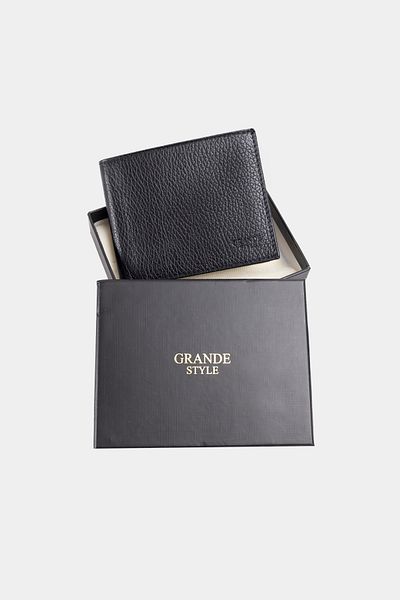 Grande Style Ανδρικό Πορτοφόλι Γνήσιο Δερμάτινο 01496 ΜΑΥΡΟ