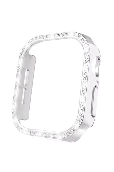 REDz Accessories Crystal Case For Apple Watch Series 10, Bumper Protection, Silver - Watch 42mm Series 10