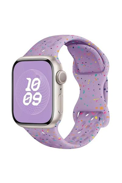 REDz Accessories Perforated Strap with Colorful Drops, Sport, For Apple Watch, Silicone, Lilac - 38/40/41 mm