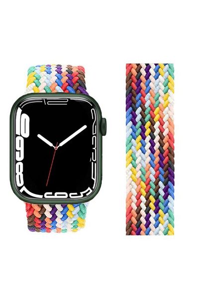 REDz Accessories Solo Loop Strap, Compatible with Apple Watch, Elastic, Rainbow - 44/45/46/49 mm, Medium