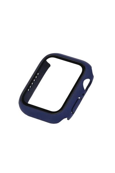 REDz Accessories Apple Watch 4/5/6/SE Case, Glass Cover, Full Protection, Navy Blue - Apple Watch 4/5/6/SE 44mm