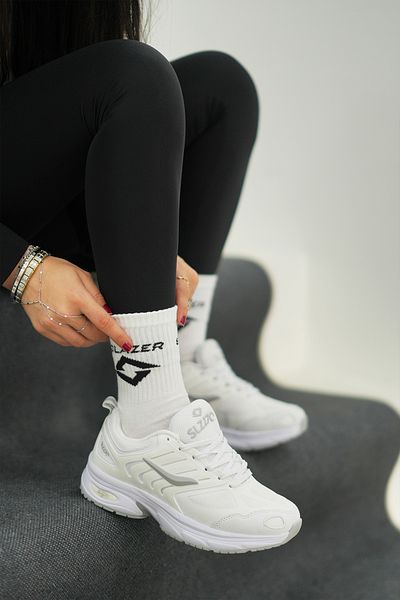 SOLAZER Pantofi albi pentru femei Pantofi sport casual 041-2