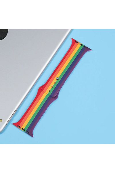 REDz Accessories Silicone Strap, Print, Rainbow, For Apple Watch, Multicolor - 38/40/41 Mm