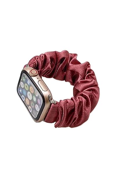 REDz Accessories Scrunchie Bracelet, Elastic, Compatible With Apple Watch, Fashion, Textile, Burgundy - 38/40/41 Mm