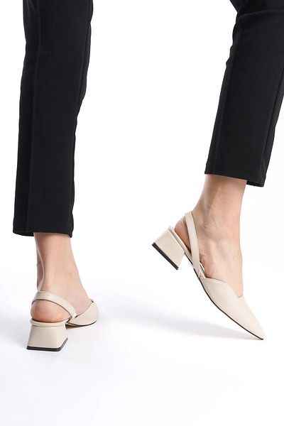 Peta Women's Pointed Toe Open Back Classic Heeled Shoes