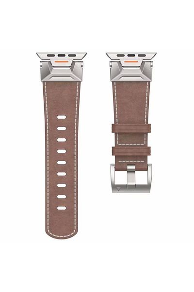 REDz Accessories Prestige Strap For Apple Watch, Leather Effect, Dark Brown - 44/45/46/49 Mm
