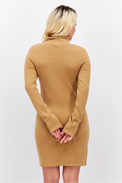 French Connection Women Knitted Bodycon Dress, Tan