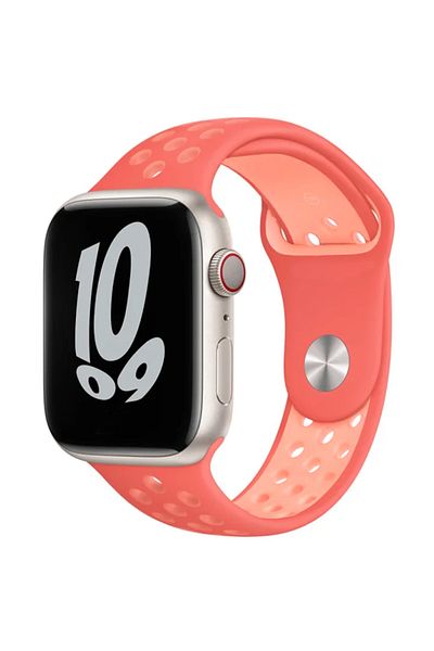 REDz Accessories Perforated Sport Band For Apple Watch, Silicone, Grapefruit - 38/40/41 Mm, Medium
