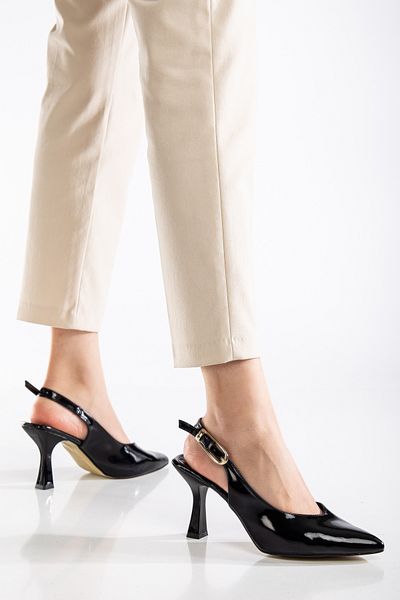 ftclothing Ft Pointed Toe Patent Leather Heeled Shoes