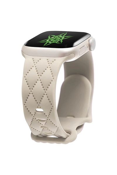 REDz Accessories Diamond Strap, Butterfly Buckle, For Apple Watch, Adjustable, Silicone, Starlight - 38/40/41 Mm