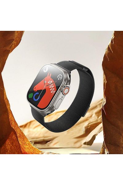 REDz Accessories Hoco As101 Strap, For Apple Watch, Metal Milanese Mesh, Magnetic Buckle, Black - 44/45/46/49 Mm