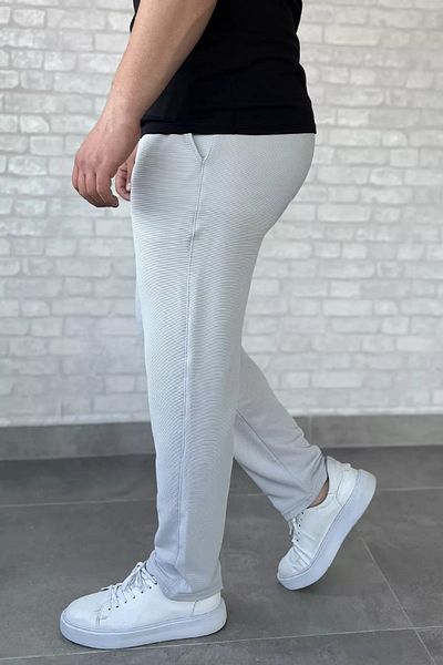 MİSHAR İTALİA Ανδρικό παντελόνι Jogger με ελαστική μέση σε ανοιχτό γκρι