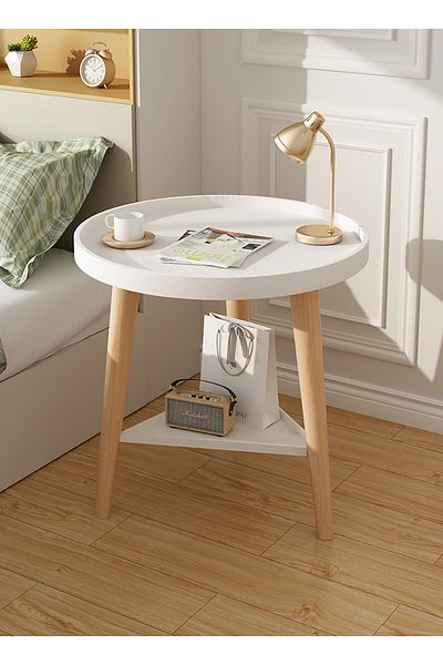 AnneFish Simple Double-layer Large-capacity Storage Bedside Coffee Table For Home End Table